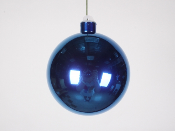 100mm Shiny Blue Ball Ornament W/wire And Uv Coating