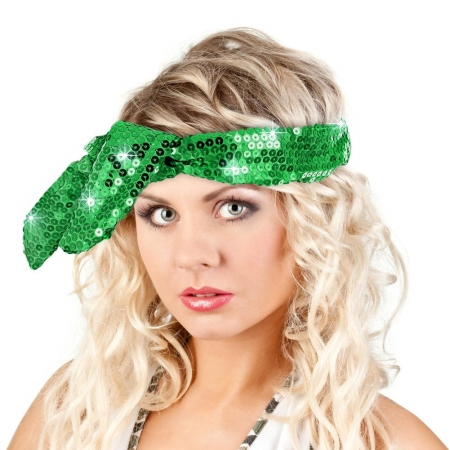 2753 Glitz Bendi Sequin Wire Headband, Green
