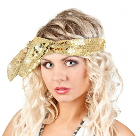 2757 Glitz Bendi Sequin Wire Headband, Gold
