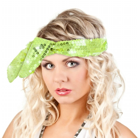 2760 Glitz Bendi Sequin Wire Headband, Light Green