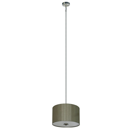 3 Light Pendant In Satin Steel Finish With Toffee Crunch Shade