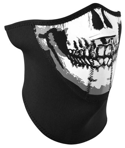 3-panel Half Mask, Neoprene, Skull Face