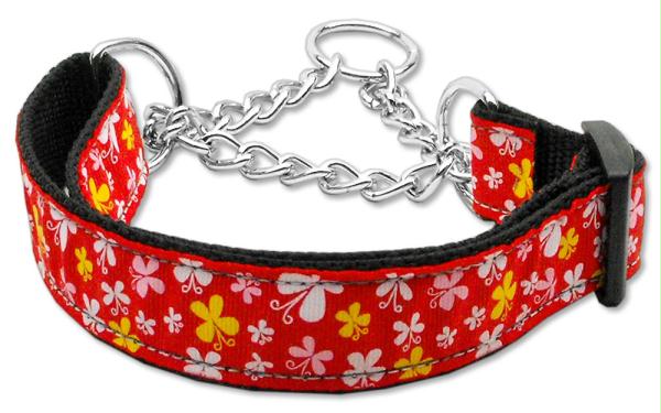 125-005m Lgrd Butterfly Nylon Ribbon Collar Martingale Red Large