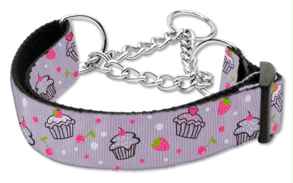 125-019m Lgpr Cupcakes Nylon Ribbon Collar Martingale Large Purple