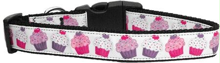 125-105 Lg Pink And Purple Cupcakes Dog Collar Large