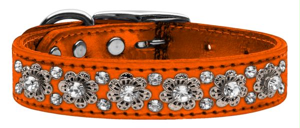 Mirage Pet Products 83-30 22OrM Metallic Fancy Jewel Leather Metallic Orange 22