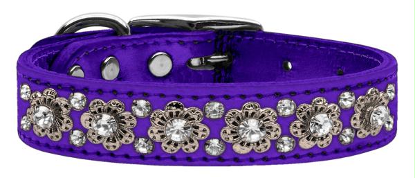 Mirage Pet Products 83-30 22PrM Metallic Fancy Jewel Leather Metallic Purple 22