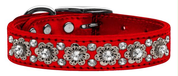 Mirage Pet Products 83-30 22RdM Metallic Fancy Jewel Leather Metallic Red 22