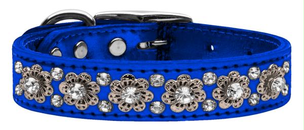 Mirage Pet Products 83-30 24BLM Metallic Fancy Jewel Leather Metallic Blue 24