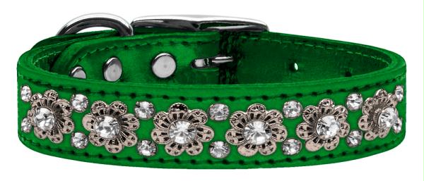 Mirage Pet Products 83-30 24EGM Metallic Fancy Jewel Leather Metallic Emerald Green 24
