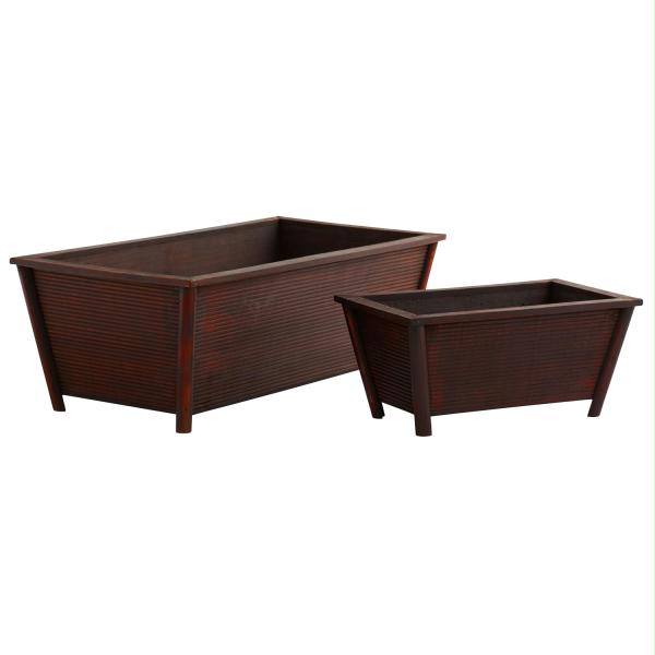 0547-s2 Rectangle Planters - Set Of 2