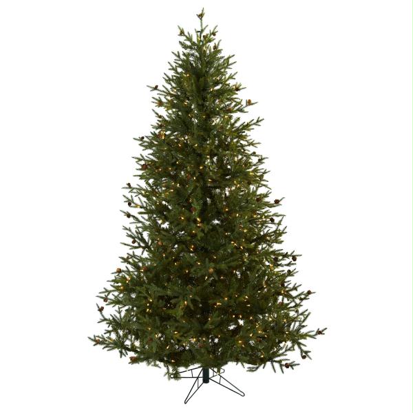 5373 7.5’ Classic Pine & Pine Cone Christmas Tree