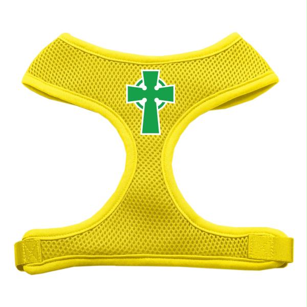 Celtic Cross Screen Print Soft Mesh Harness Yellow Medium