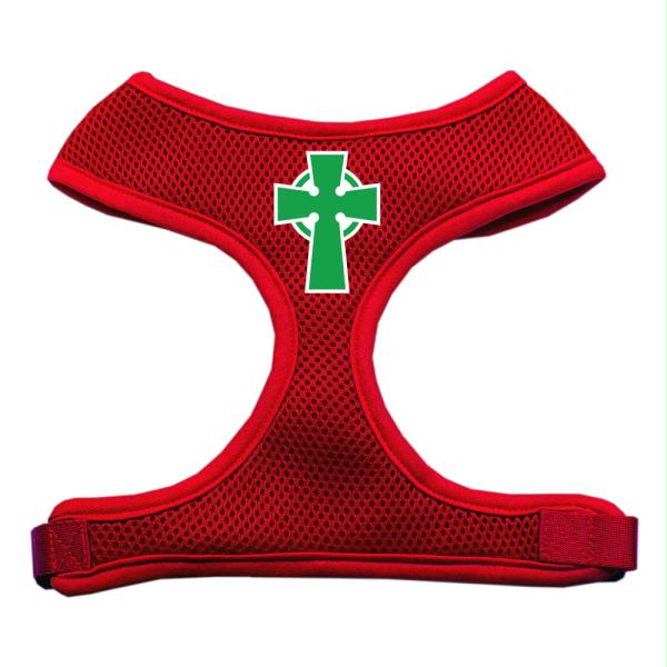 Celtic Cross Screen Print Soft Mesh Harness Red Small