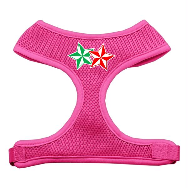 70-52 Lgpk Double Holiday Star Screen Print Mesh Harness Pink Large