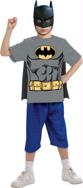 Ru881342md Batman Child Shirt Mask Cape M