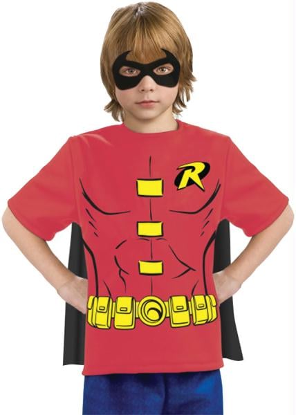 Ru881344lg Robin Child Shirt Mask Cape Lg