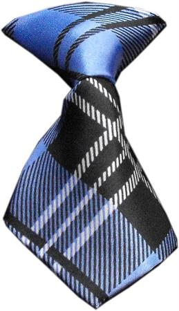 49-06 Dog Neck Tie Plaid Blue