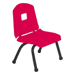 12chrb-bk-fs Split Bucket Chair With Fuchsia And Black Frame, 12 In.