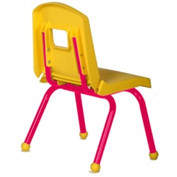 14chrb-fs-bm Split Bucket Chair With Brushed Metal And Fuchsia Frame, 14 In.