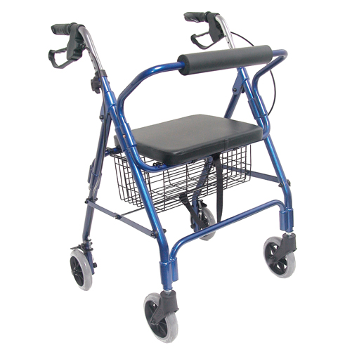 501-1012-2100hs Healthsmart; Ultra Lightweight Aluminum Rollator With Straight Backrest, Royal Blue