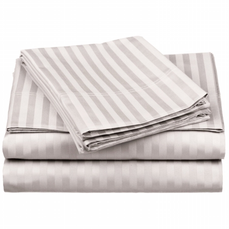 650oqsh Stsv Egyptian Cotton 650 Thread Count Olympic Queen Sheet Set-silver