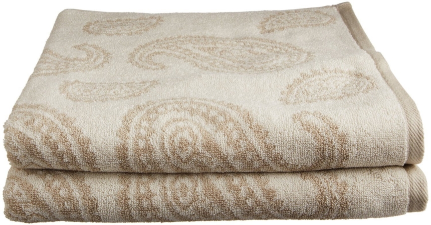Paisley Bath Tn Collection Luxurious Paisley 100% Cotton 2-piece Bath Towel Set-tan