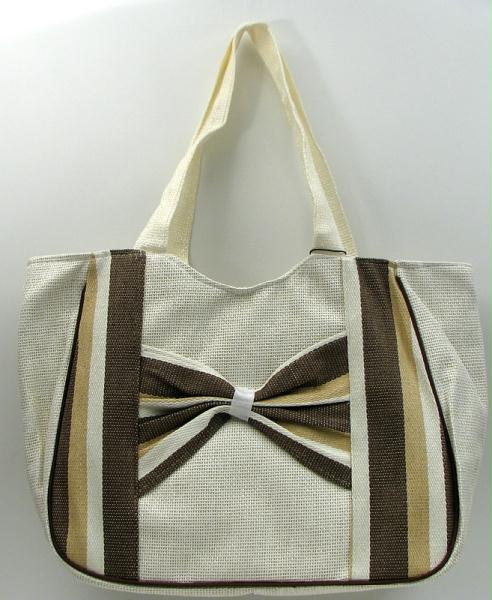 049-43068 Brown Stripe Straw Bag