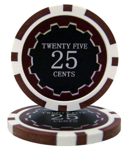 Bry Belly Cpec-25c 25 Roll Of 25 - Eclipse 14 Gram Poker Chips - .25¢ - Cent