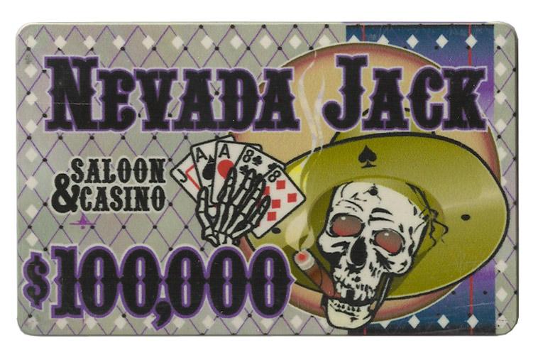 Bry Belly Cpnj-$100000 25 Roll Of 25 - $100,000 Nevada Jack 40 Gram Ceramic Poker Plaq