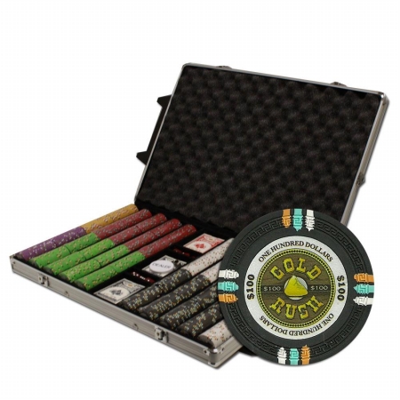 Csgr-1000r 1000ct Gold Rush Chip Set In Rolling Case