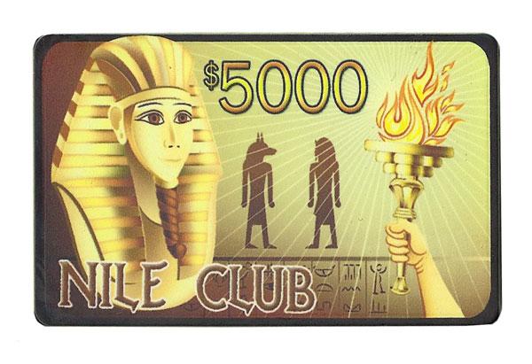 Bry Belly Cpni-$5000 25 Roll Of 25 - $5000 Nile Club 40 Gram Ceramic Poker Plaque
