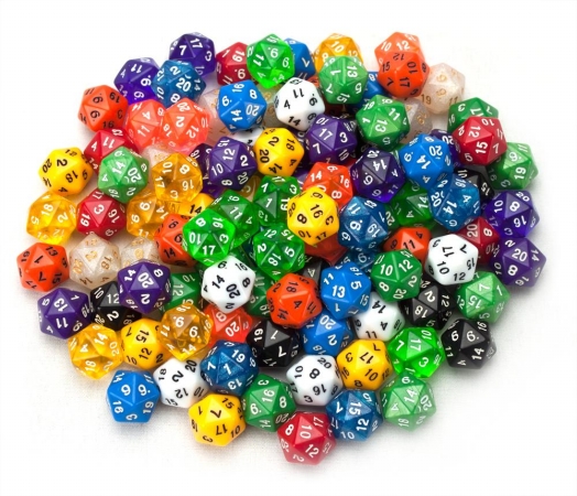 Bry Belly Gdic-1007 100 Plus Pack Of Random D20 Polyhedral Dice In Multiple Color