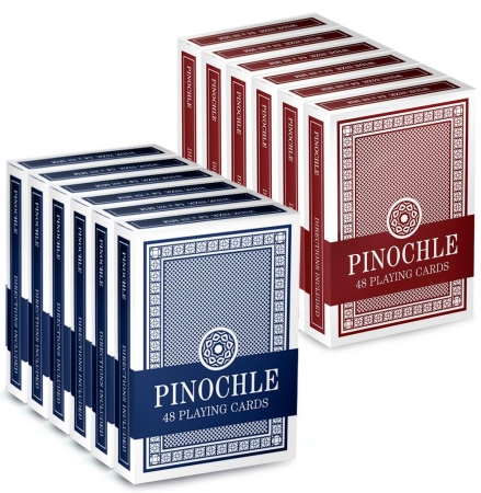 Bry Belly Gcar-203 12 Pack Of Pinochle Playing Cards - 6 Red-6 Blue