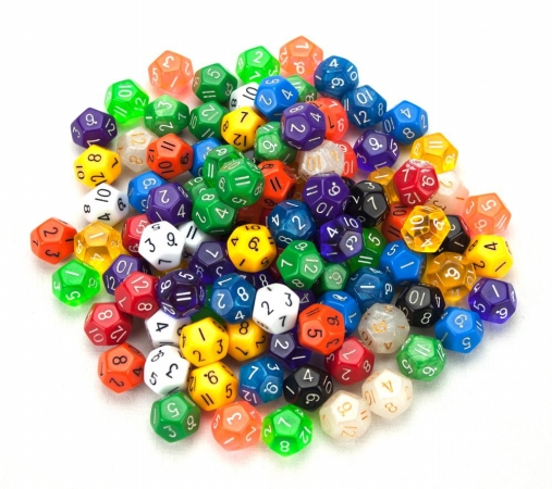 Bry Belly Gdic-1006 100 Plus Pack Of Random D12 Polyhedral Dice In Multiple Color