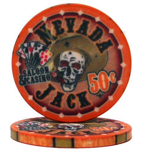Bry Belly Cpnj-50c 25 Roll Of 25 - .50¢ - Cent Nevada Jack 10 Gram Ceramic Po