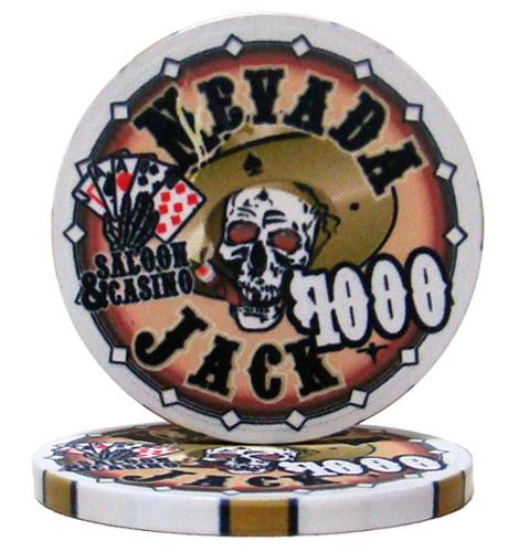 Bry Belly Cpnj-$1000 25 Roll Of 25 - $1000 Nevada Jack 10 Gram Ceramic Poker Chip