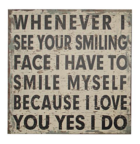 Fp-3923 Whenever I See Your Smiling Face Wooden Wall Décor