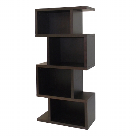 507112 Conrad 4-shelf Bookcase/display In Dark Birch