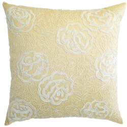 C815 Gold Gold Polysilk With Cord Beige Cord Embroidery Pillow.