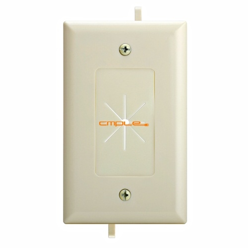 1232-n Cable Plate With Flexible Opening, 1 Gang - Lite Almond