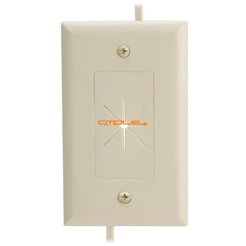 1233-n Cable Plate With Flexible Opening, 1 Gang - Ivory