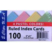 1294788 Index Cards - Pastel Colors - 3x5 - 100 Ct Case Of 60