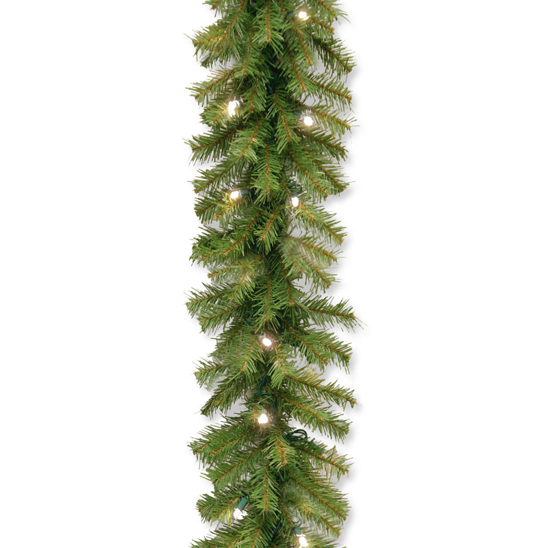 National Tree Nf3-308-9a-b Norwood Fir Long Garland With Soft White Led Lights