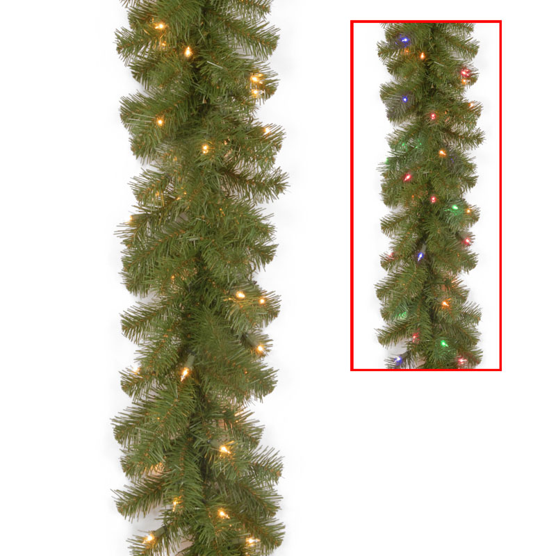 National Tree Nrv7-302ld-9ab1 North Valley Spruce Long Garland With Dual Led Lights