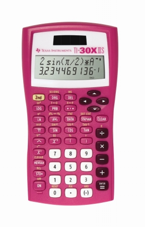 Ti-30xiis Pink Calculator,scientific, 2 Line Display, Top Line 11-digit-bottom Line 10, Solar, Pink