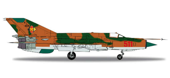 1-200 Scale Military He556170 Nva-lsk Mig21mf 1-200 Jg1 Brown Camo