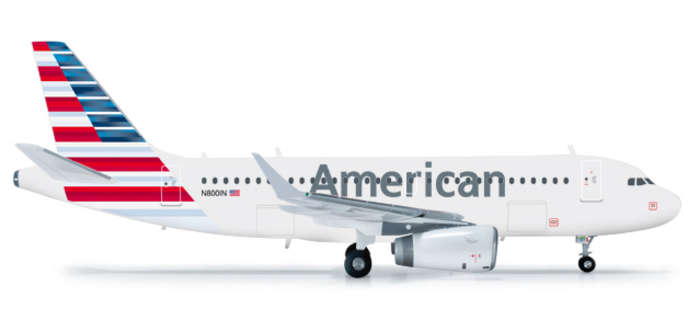 200 Scale Commercial-private He556330 American A319 1-200 With Sharklets New Livery