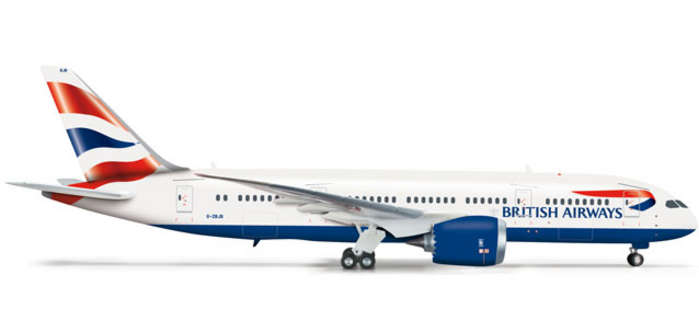 200 Scale Commercial-private He556224 British Airways 787-8 1-200 Reg No.g-zbjb