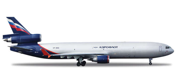 500 Scale He523653 Aeroflot Cargo Md-11f 1-500
